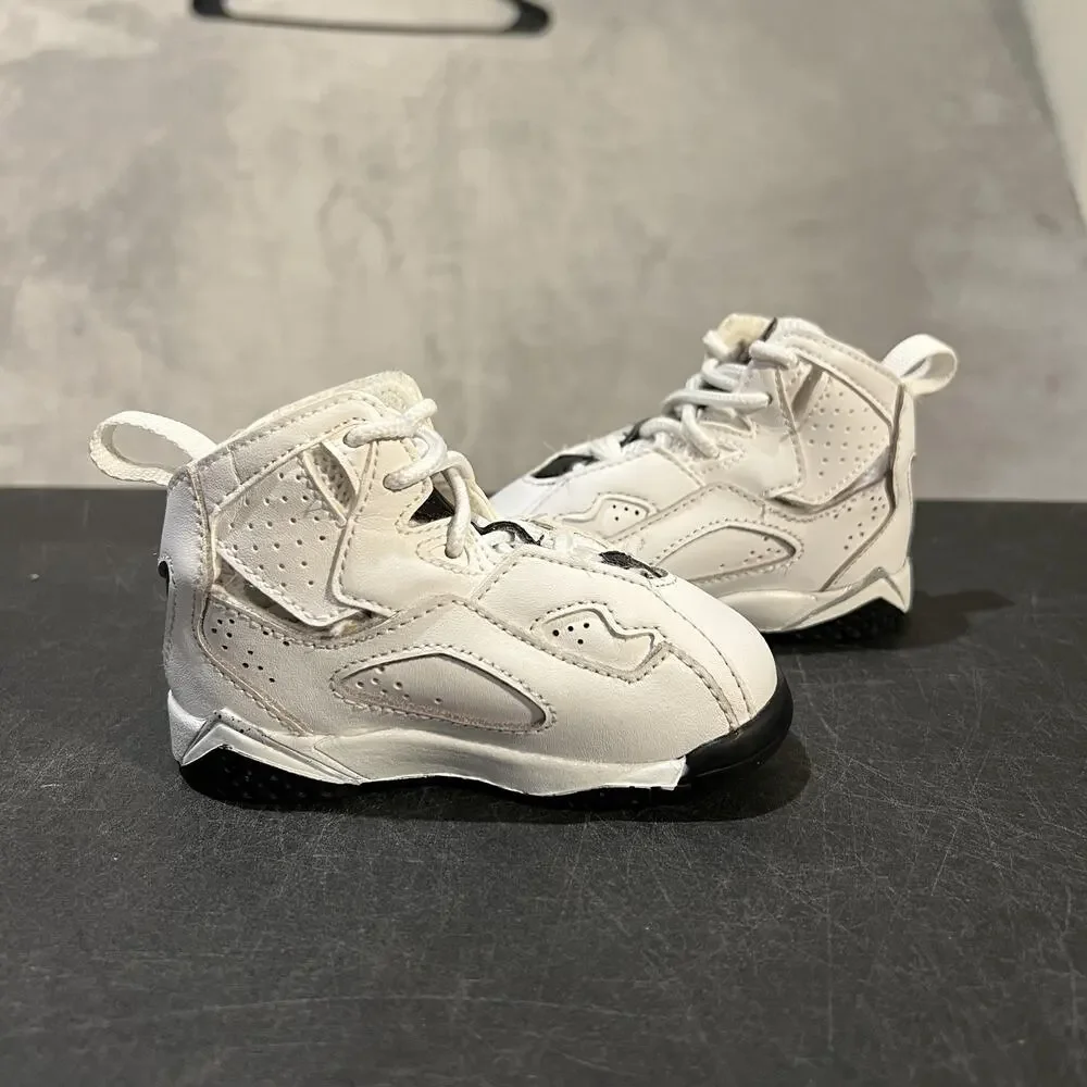 Nike Air Jordan True Flight Shoes Toddler 5C White Black Red Sneakers 343797-121